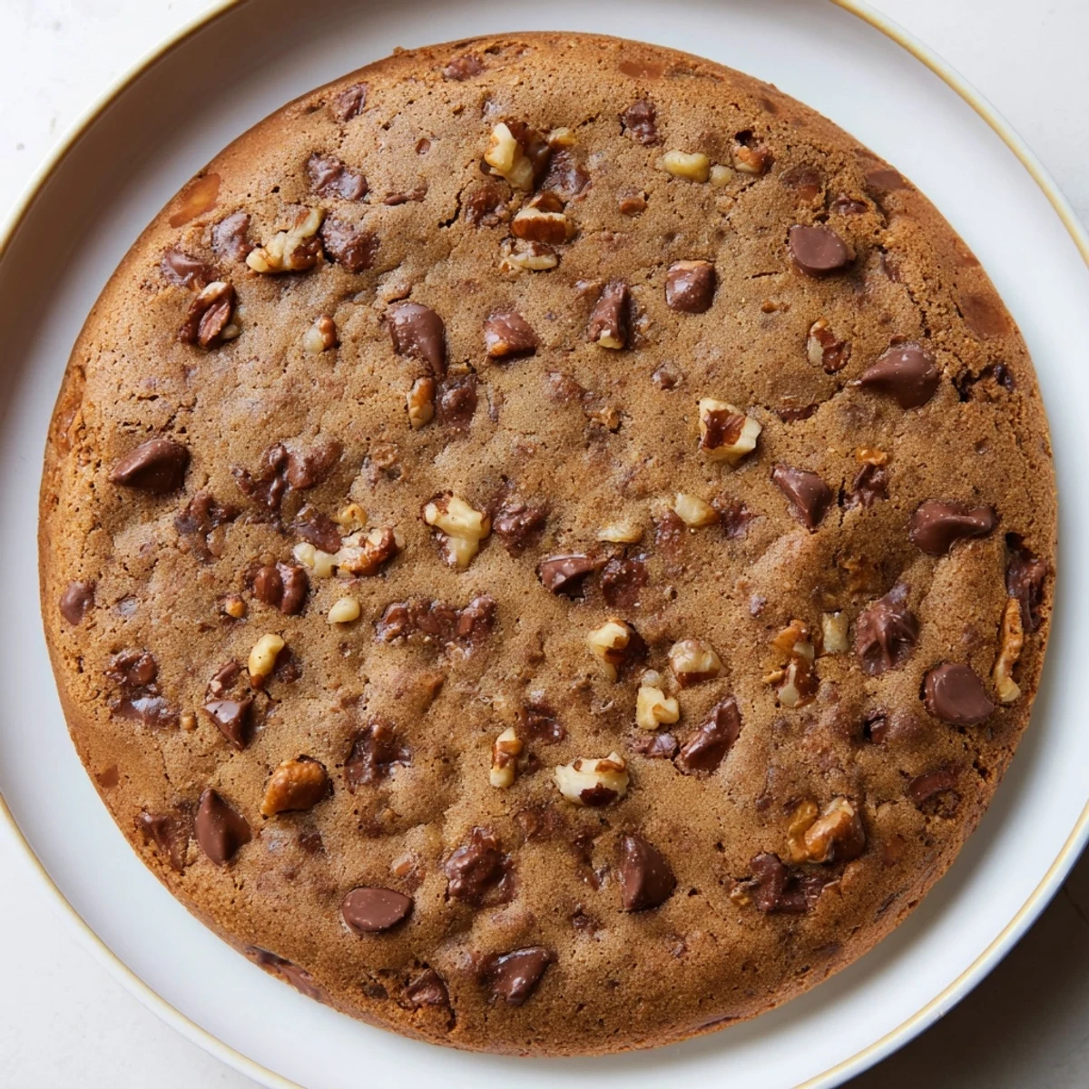 Golden-brown Classic Chocolate Chip Cookies, fresh from the oven, offering a delightful aroma and texture.