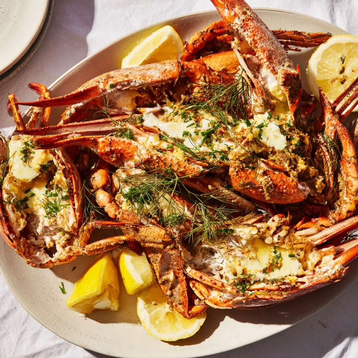 Golden-brown Harbor-Style Seared Scallops glistening under melting lemon-dill butter, seafood perfection.