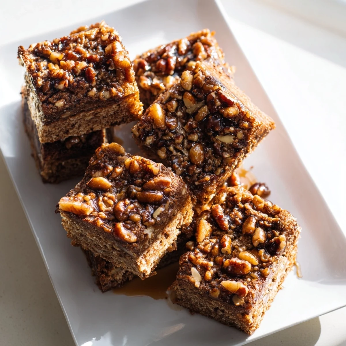 Golden Light Sweet Hazel Treats: Honey-glazed and beautifully cubed hazelnut and honey cake squares.