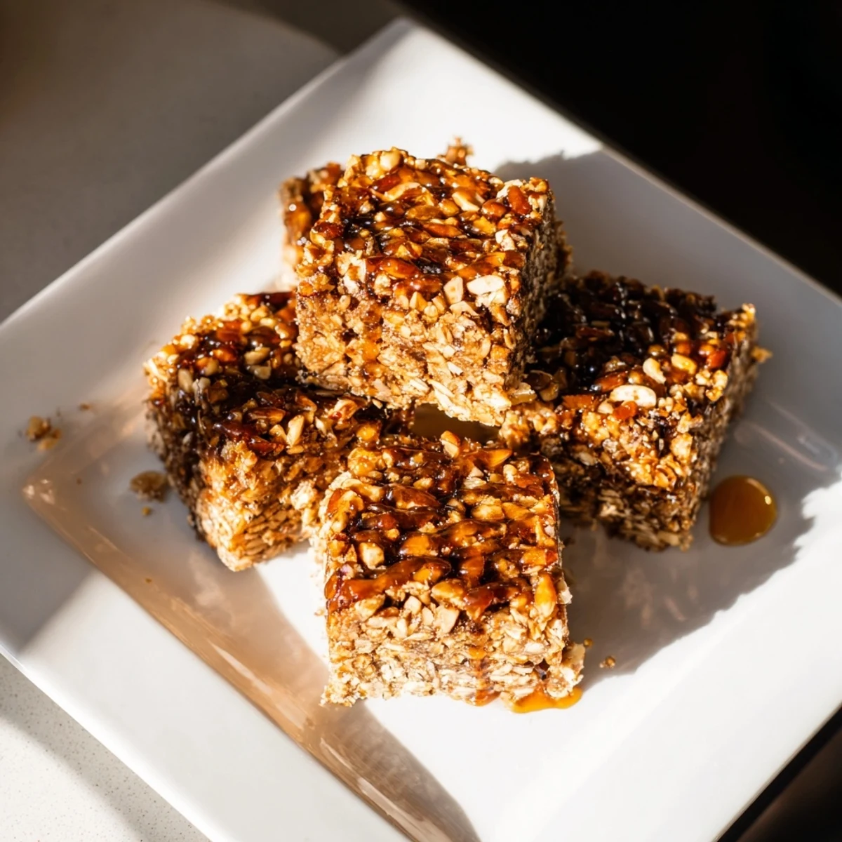 Close-up of baked Light Sweet Hazel Treats: Showing off soft, golden hazelnut cake squares, ready to enjoy.