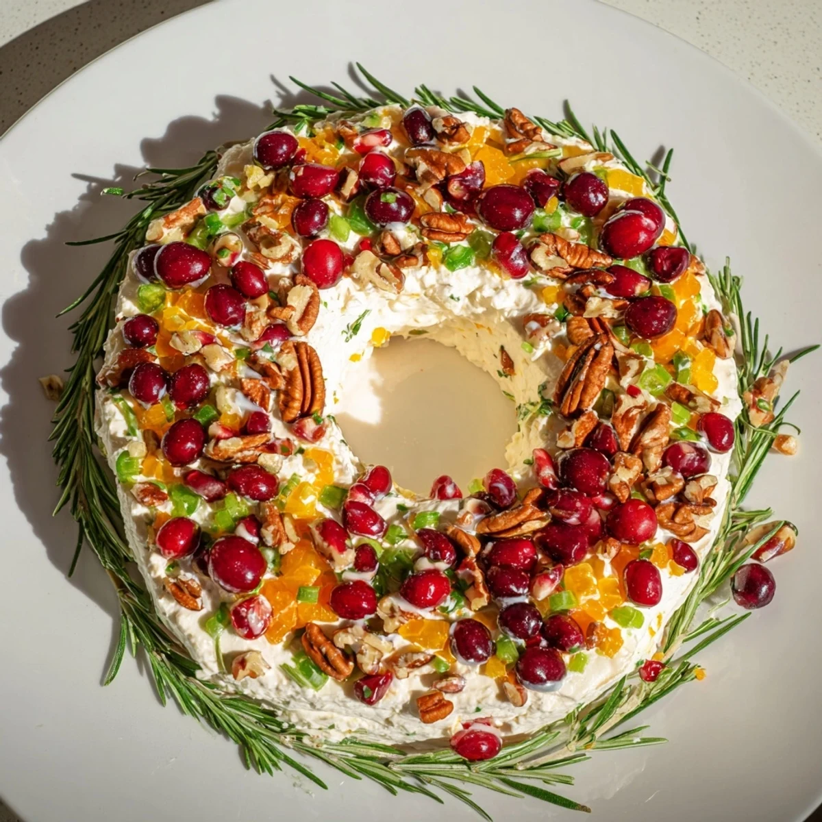 Creamy homemade Cranberry Feta Dip Wreath, a delicious appetizer with tangy cranberries and nuts.