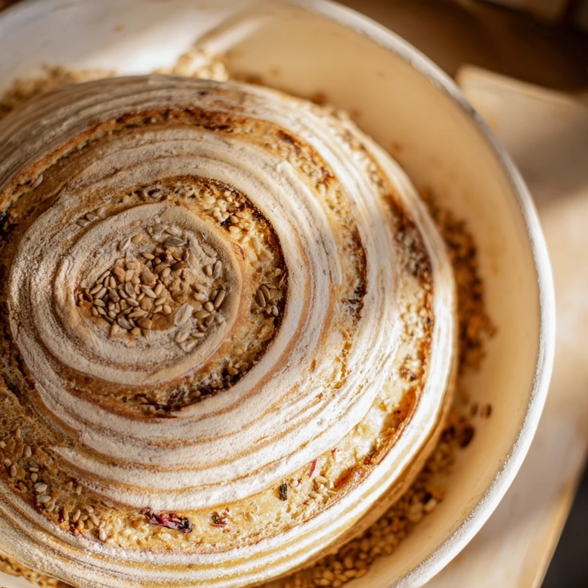 Enjoy the visually complex layers of a freshly baked Fibonacci spiral growth bread loaf.