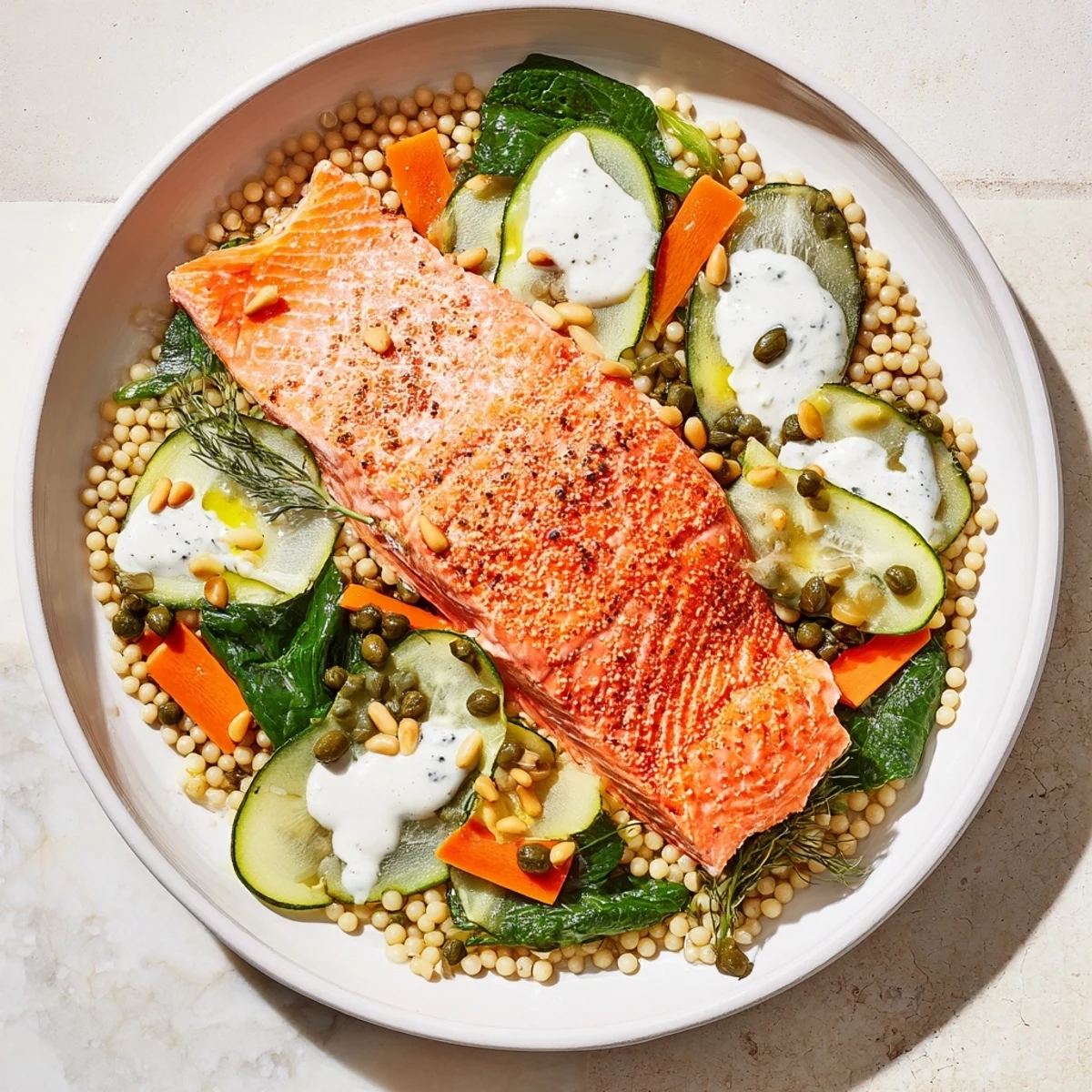 Infinity Loop Salmon Couscous