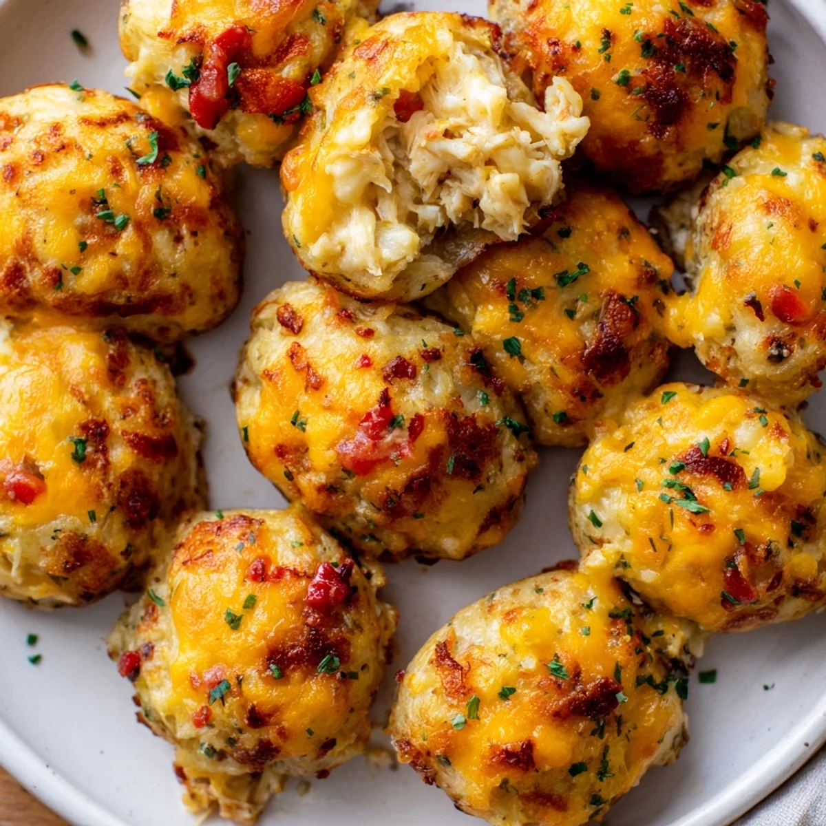 Homemade Potato and Chicken Cakes are a comforting main course, served hot with fresh parsley garnish.