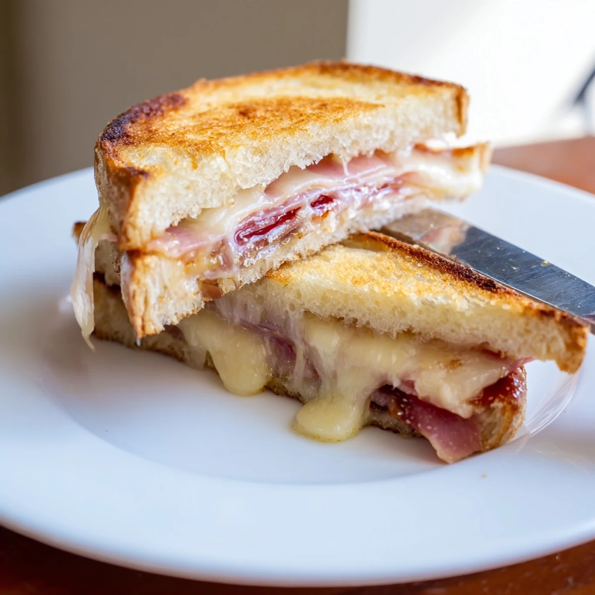 Savory Crispy Prosciutto & Fig Panini served warm on a rustic board, ready to enjoy.