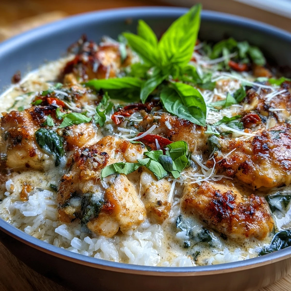 Tuscan Rice Side Creamy Tuscan Chicken Rice Skillet - Easy One-Pan Italian-American Dinner
