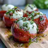 Caprese Skewers with Pesto