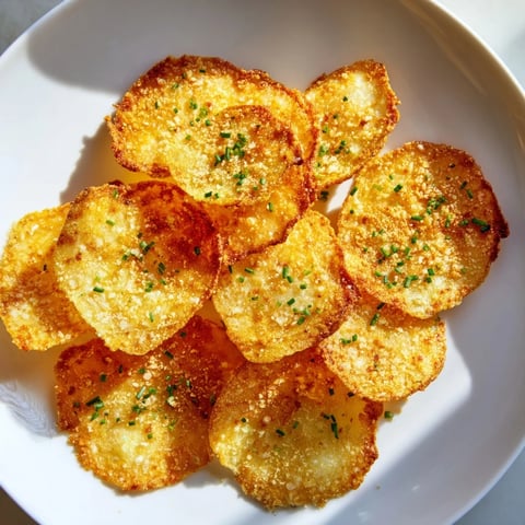Golden brown Crispy Cottage Cheese Chips, perfectly seasoned and ready for dipping, offer a satisfying crunch.