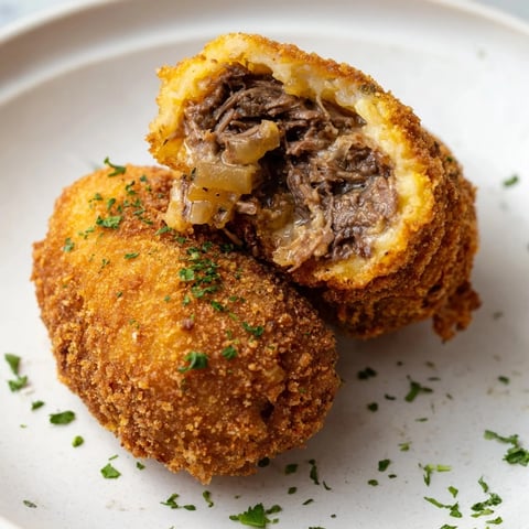 Golden, crispy outside with a creamy beef interior: a tempting Dutch Croquettes appetizer.