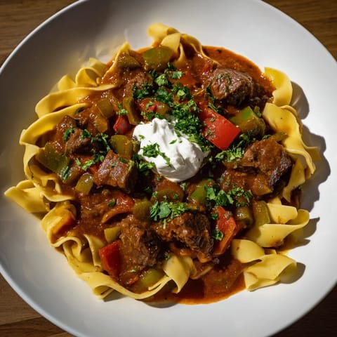 Hungarian Goulash Egg Noodles