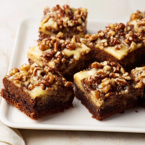 Savory and sweet view: Warm hazelnut and honey cake squares, a delightful light sweet treat.
