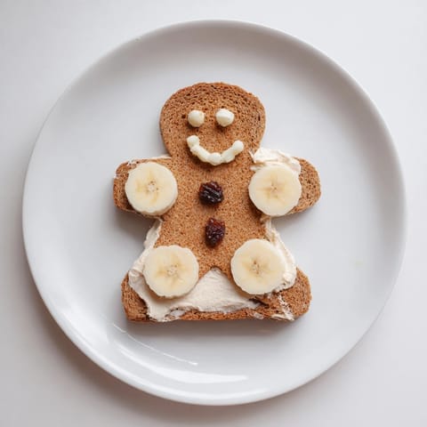 Sweet and playful gingerbread man sandwiches, a kid-friendly treat perfect for a fun lunch.