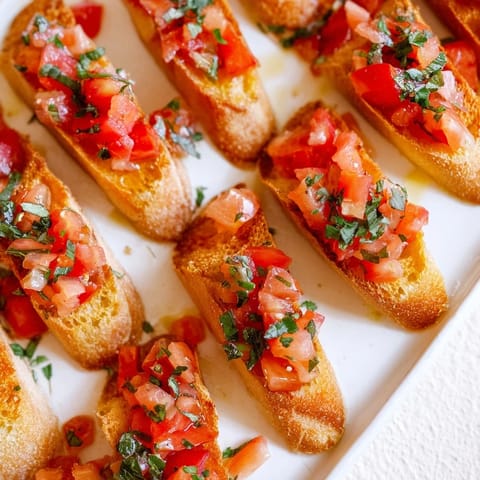 Bruschetta Toasts Diagonal Line