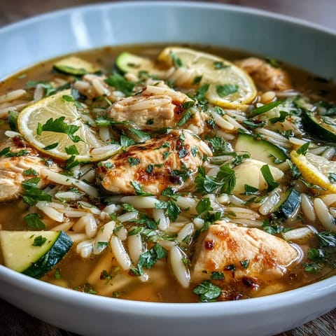 Lemon Chicken Zucchini Orzo