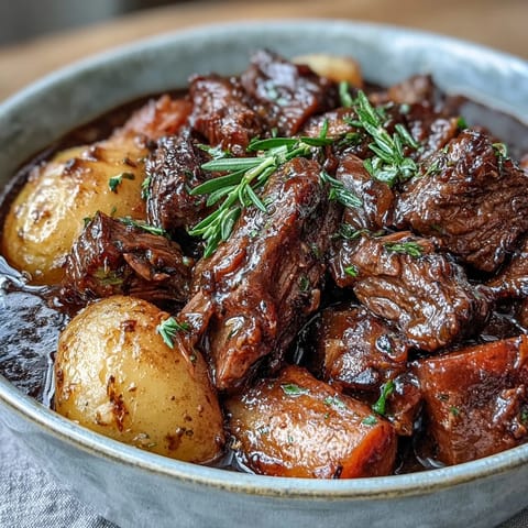 Rich and hearty beef stew loaded with carrots, parsnips, and potatoes, perfect for warming up on cold nights.  