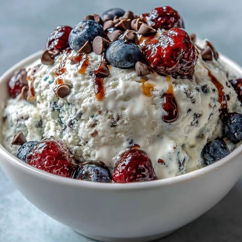 Creamy TikTok Cottage Cheese Ice Cream, a healthy frozen dessert ready for scooping.
