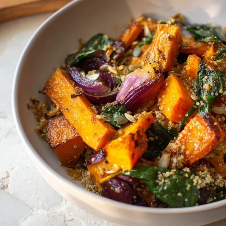 Golden-roasted roots, part of this Herb Bowl, with a thyme and tarragon aroma.