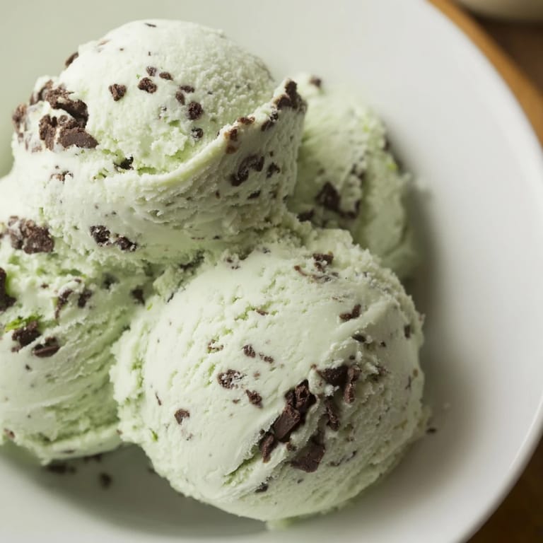 Enjoy the cool taste of mint and chocolate with this rich Mint Chocolate Chip Ice Cream recipe.