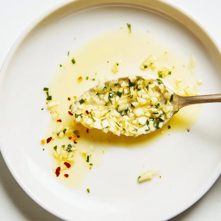 Golden, melted Cowboy Butter Sauce with specks of herbs and spices, served alongside crusty bread for a delicious appetizer.