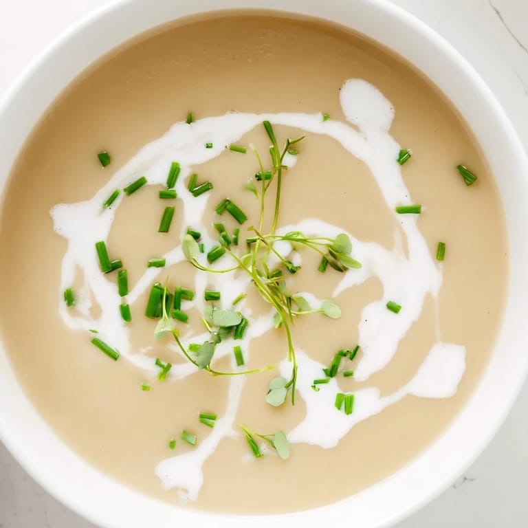 Velvety Celery Root Bisque in a rustic mug, accompanied by a slice of crusty artisan bread.
