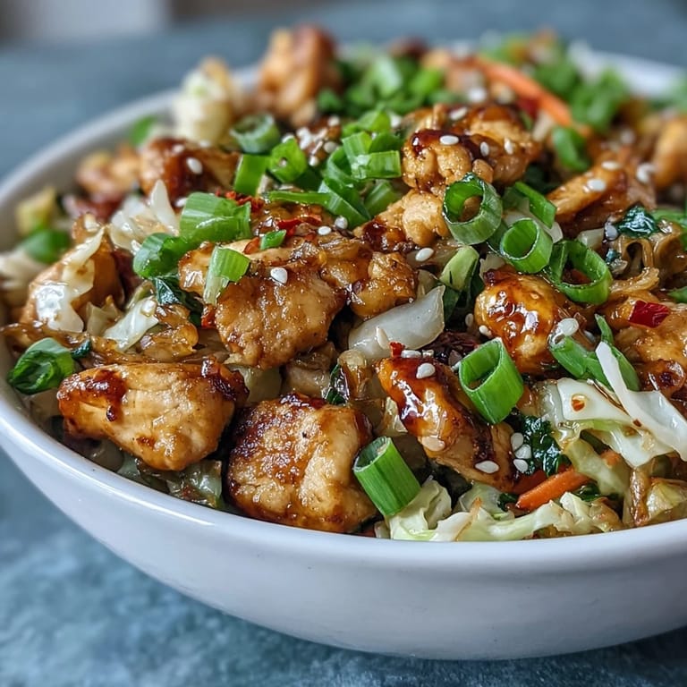 Garnished with green onions, sesame seeds, and chili crisp, these Egg Roll Bowls offer a satisfying crunch and bold umami.