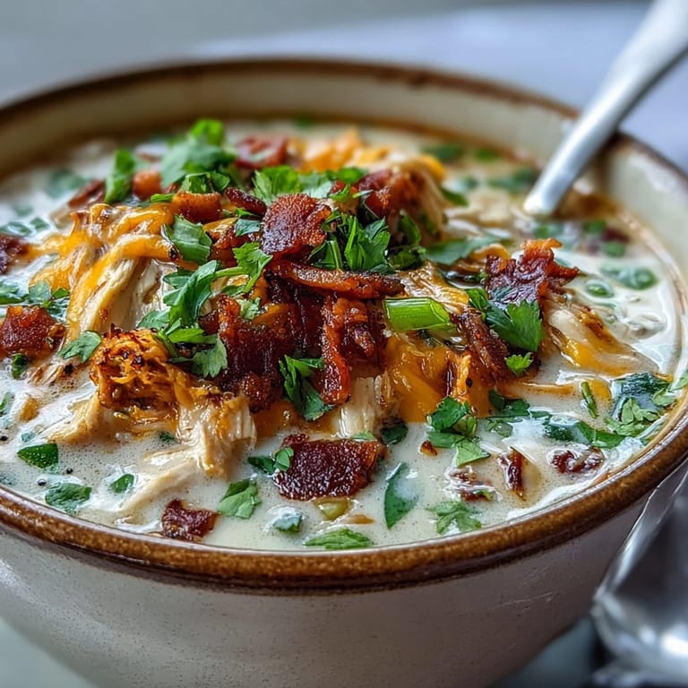 Served with tortilla chips on the side, this steaming bowl of Spicy Jalapeño Popper Chicken Soup garners fresh cilantro garnish.