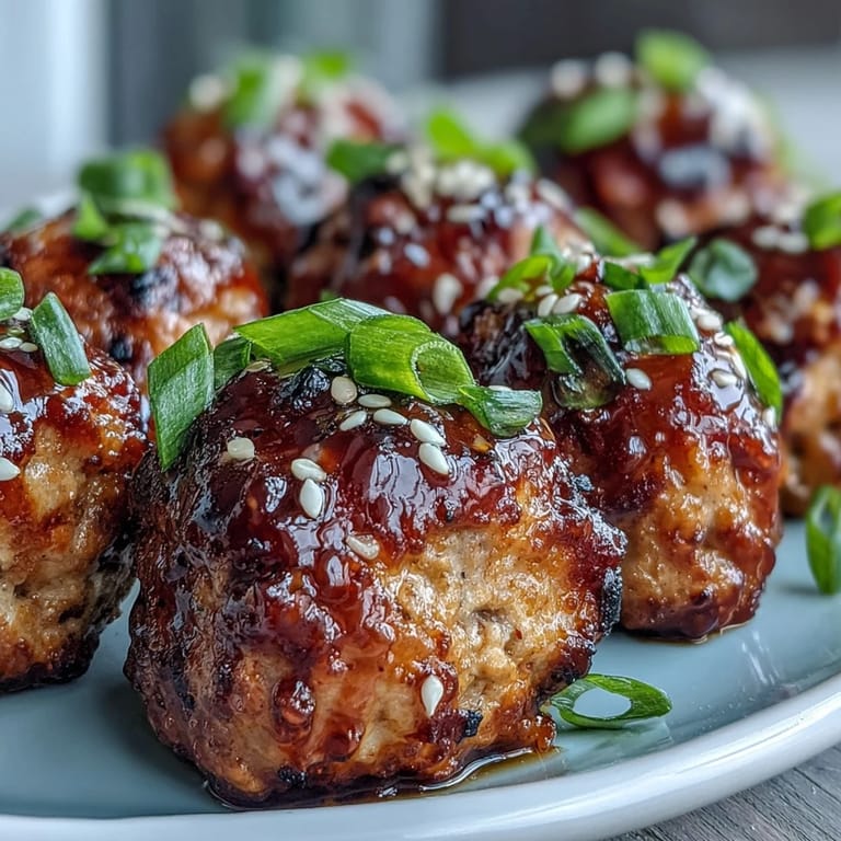 Spicy Chili Honey Turkey Meatballs baked and served as an appetizer with toothpicks on a wooden board.