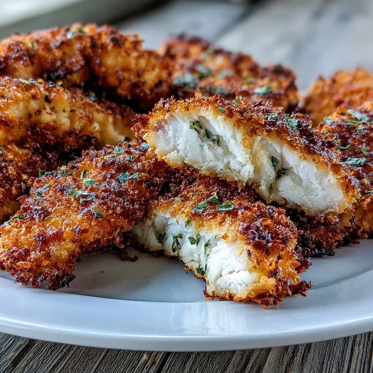 These baked chicken tenders are a healthy family dinner, served with a side of creamy ranch dip.
