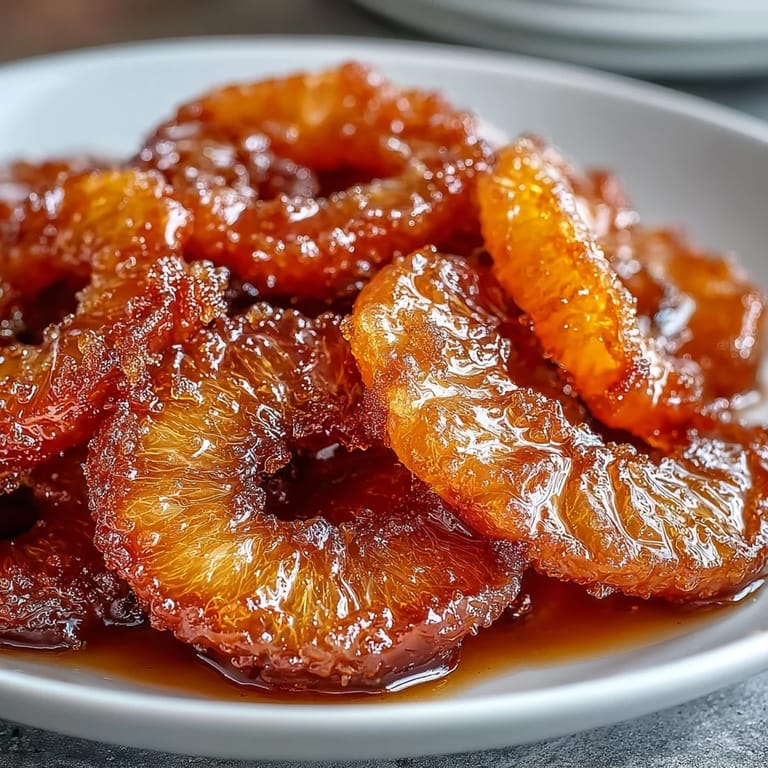2. Glossy, translucent orange segments candied to perfection — a vibrant dessert topping for cakes and panna cotta.  