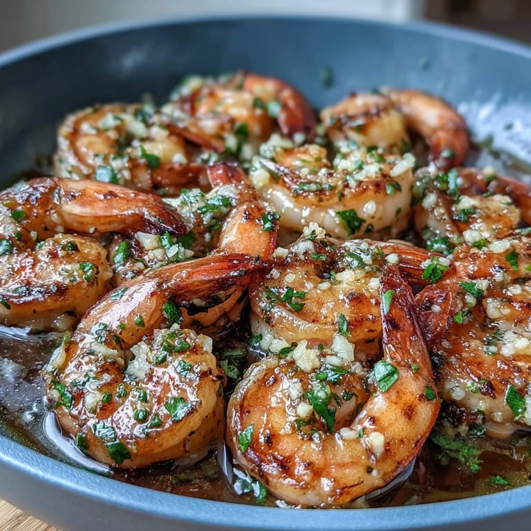 Easy healthy lemon garlic shrimp bowls topped with parsley and a drizzle of Greek yogurt for extra creaminess.