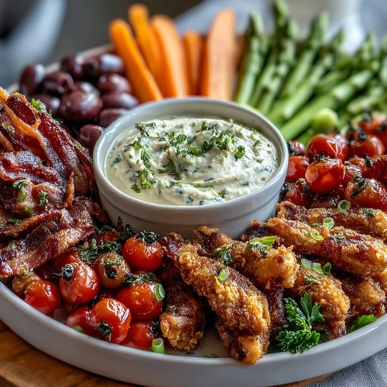Kid-friendly Chicken Run Veggie Tray with ranch hummus dip, showcasing crunchy vegetables and olives arranged in fun shapes for an easy, vegetarian snack platter.