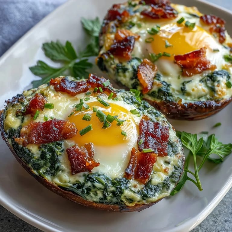 Festive green eggs and ham deviled eggs with herb-infused spinach filling, topped with crispy ham for a playful, kid-friendly party snack.