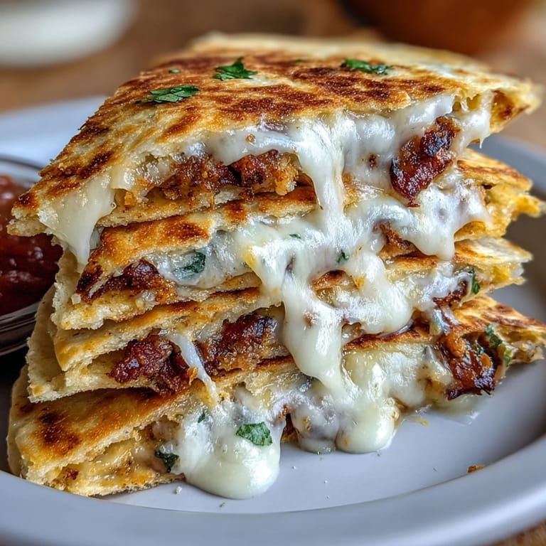 Kid-friendly cheesy mini quesadilla bites, cut into triangles and paired with bright lime-kissed salsa for dipping.