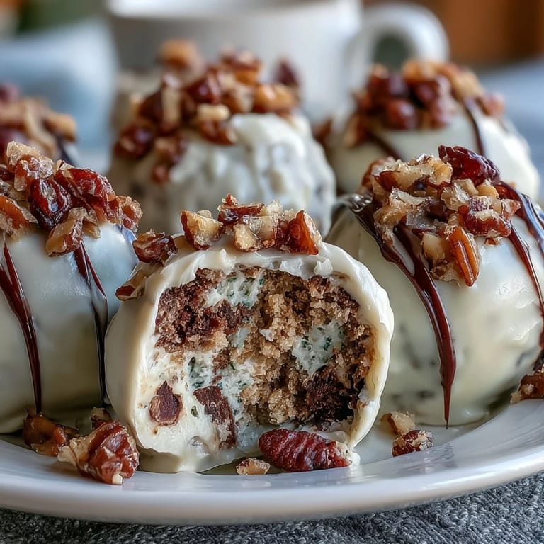 Carrot Cake Truffles with Cream Cheese Coating: Festive bite-sized truffles featuring carrot cake centers and a luscious, tangy cream cheese finish.