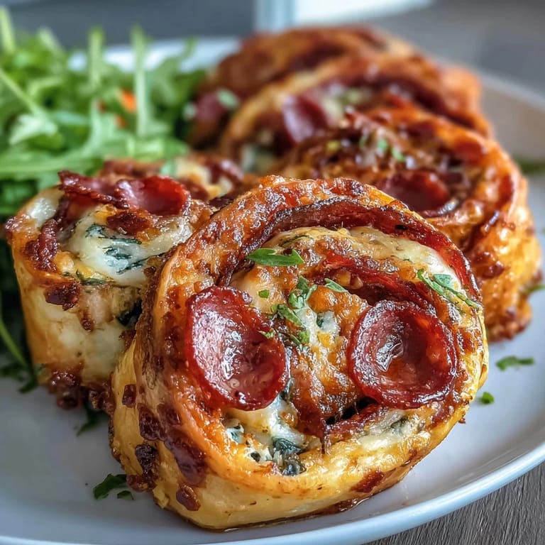 Close-up of Italian Sub Pinwheel Wraps, highlighting the spiral of meats, cheese, and crisp lettuce in each slice.