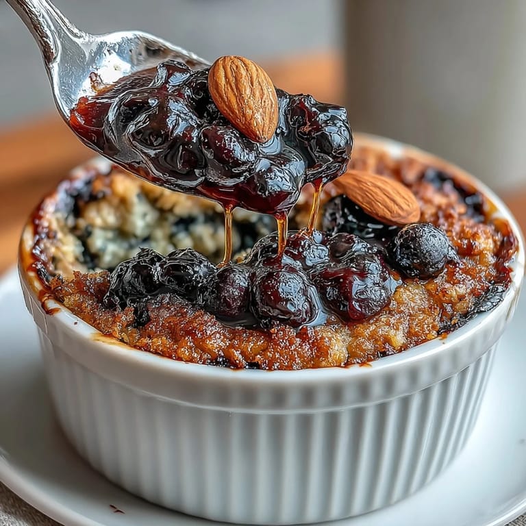 Healthy blueberry baked oats, creamy and naturally sweet, perfect for a nourishing breakfast or meal prep.