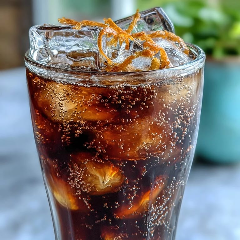 Two glasses filled with sparkling cold brew coffee tonic, garnished with fresh orange zest for a vibrant summer drink.